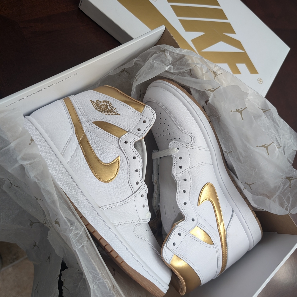 Nike Air White and Gold High-Tops